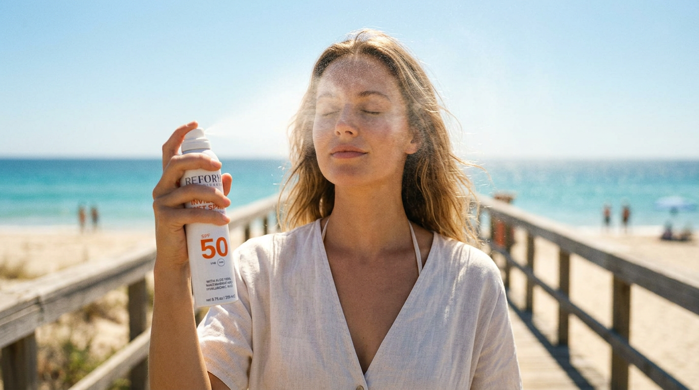 Why Micro-Mist Sunscreens Are the Standard for SPF Reapplication Over Makeup
